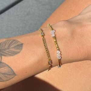 Crystal & Gold Bracelet | handmade stretch bracelet